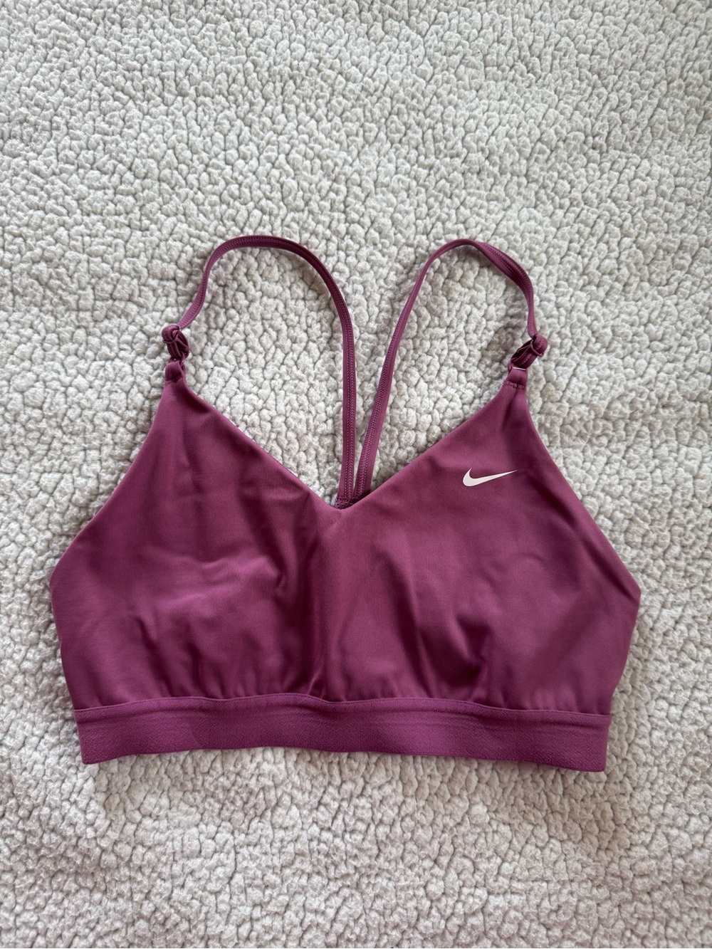 Nike Plum Strappy Light-Support Sports Bra